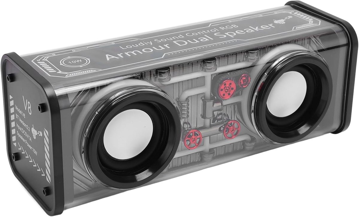 Draagbare Bluetooth Luidspreker - Draadloze speaker - Muziek en sfeer - Kleurrijke lichten - 19 x 8 x 7 cm