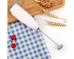 Elektrische Eiermixer - Melkschuimer Koffiegarde - Koffie Maken - Ergonomisch Ontwerp - Compact Lichtgewicht - Wit