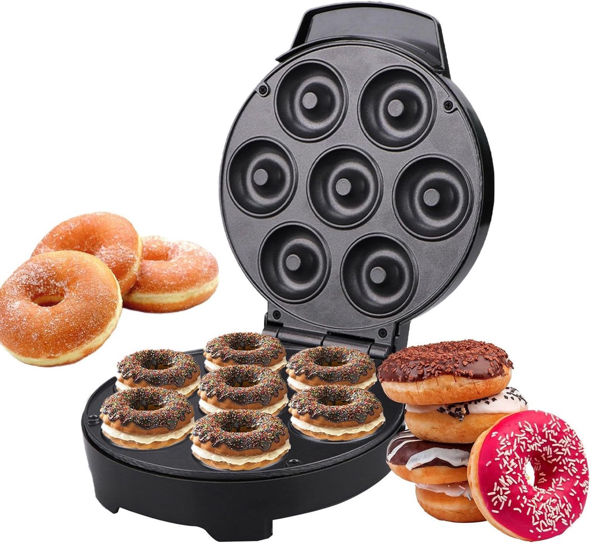 Donutmaker - Bakautomaat - Thuis Bakken - Antiaanbaklaag - 30x25x23 cm