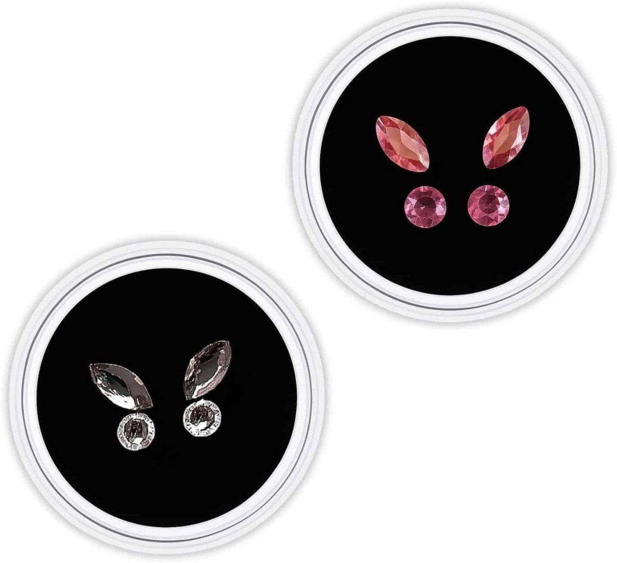 Tand Kristallen - Tand Decoraties - Glimlach Verfraaien - Hoogwaardig Acryl - 8 Stuks - Wit Roze