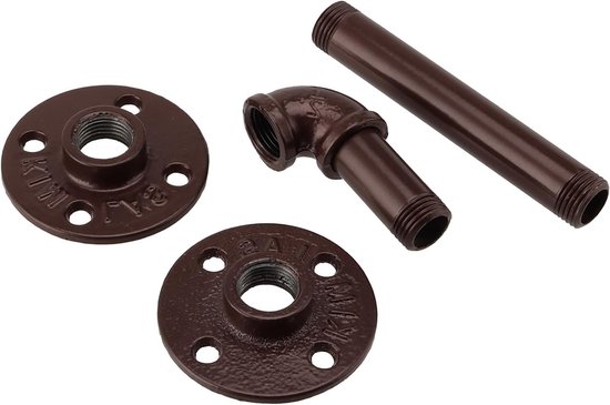 Robuuste 8-delige Steunbeugels voor Industrieel Pijprack met Schroeven en Wandankers, Perfect voor Planken en Decoratie in Huis — afbeelding 3