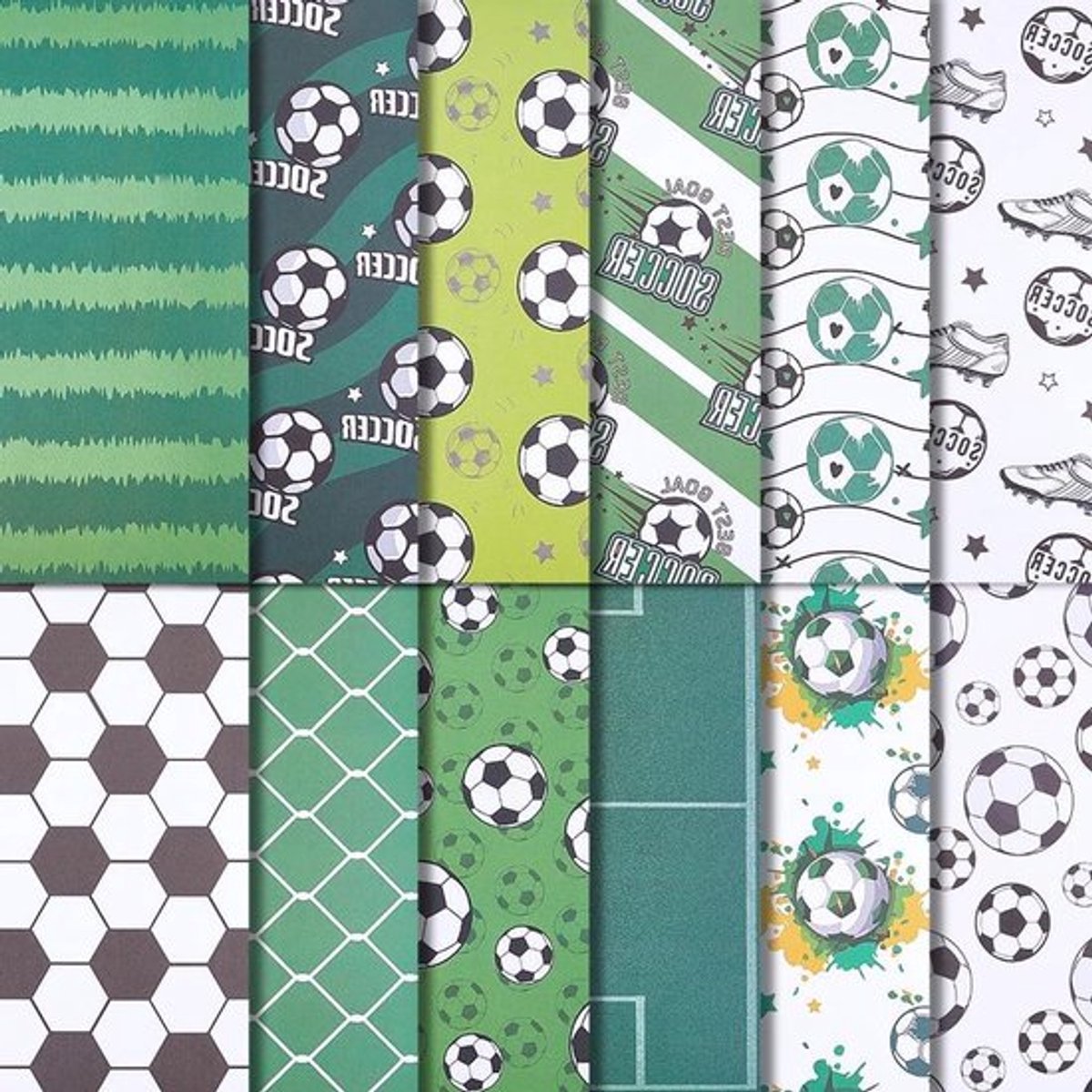 - Voetbal Scrapbook Papier - Sport Bal - Dubbelzijdige - Decoratieve Achtergrond - Scrapbooking Journaling - Kaart Maken - Gift Wrapping - Origami - DIY Ambachten - Geschikt voor - 24 Stuks - 12 Stijlen - 30x30cm