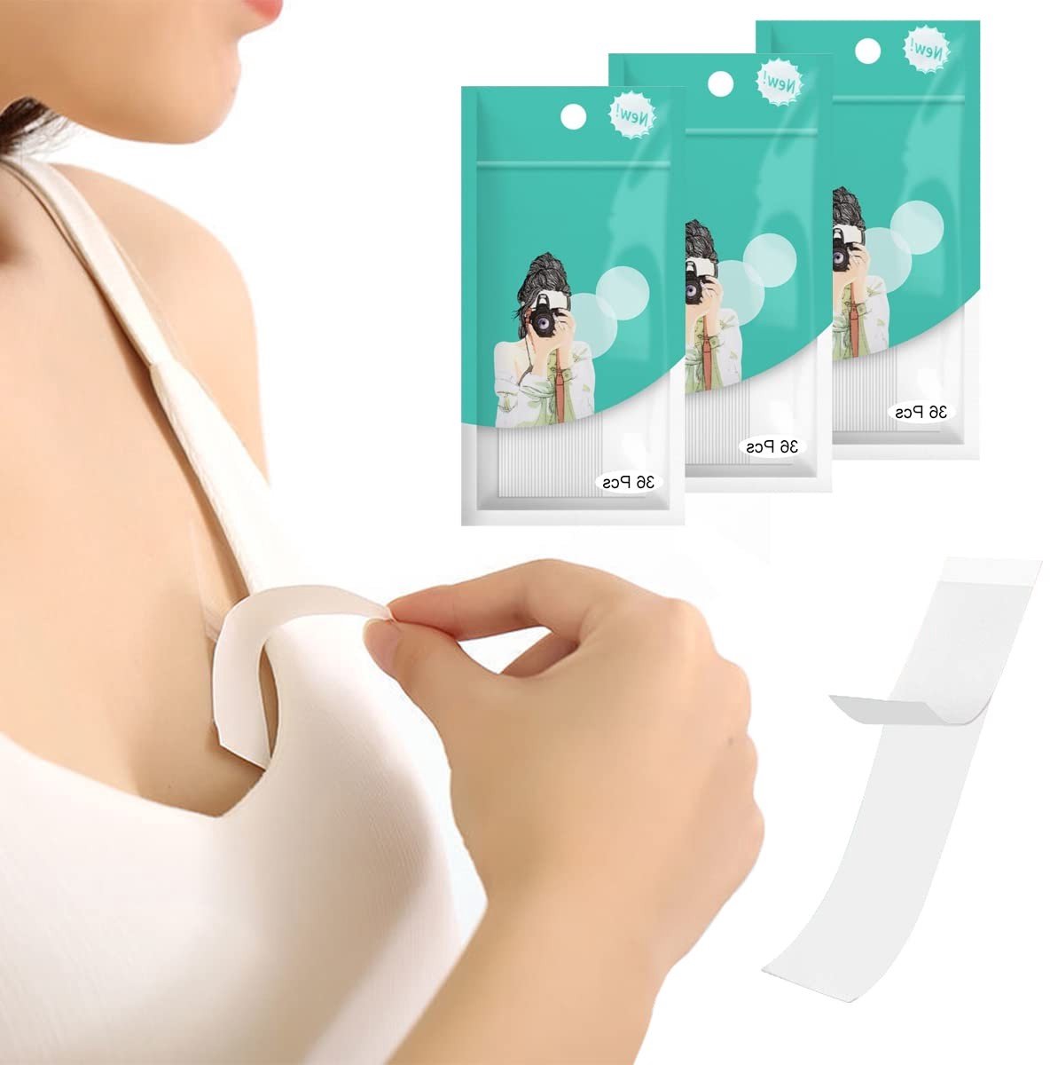 Dubbelzijdige Transparante Fashion Tape voor Kleding en Schoonheid - 108 Stuks Hypoallergene Lijm voor Veilig Gebruik zonder Resten