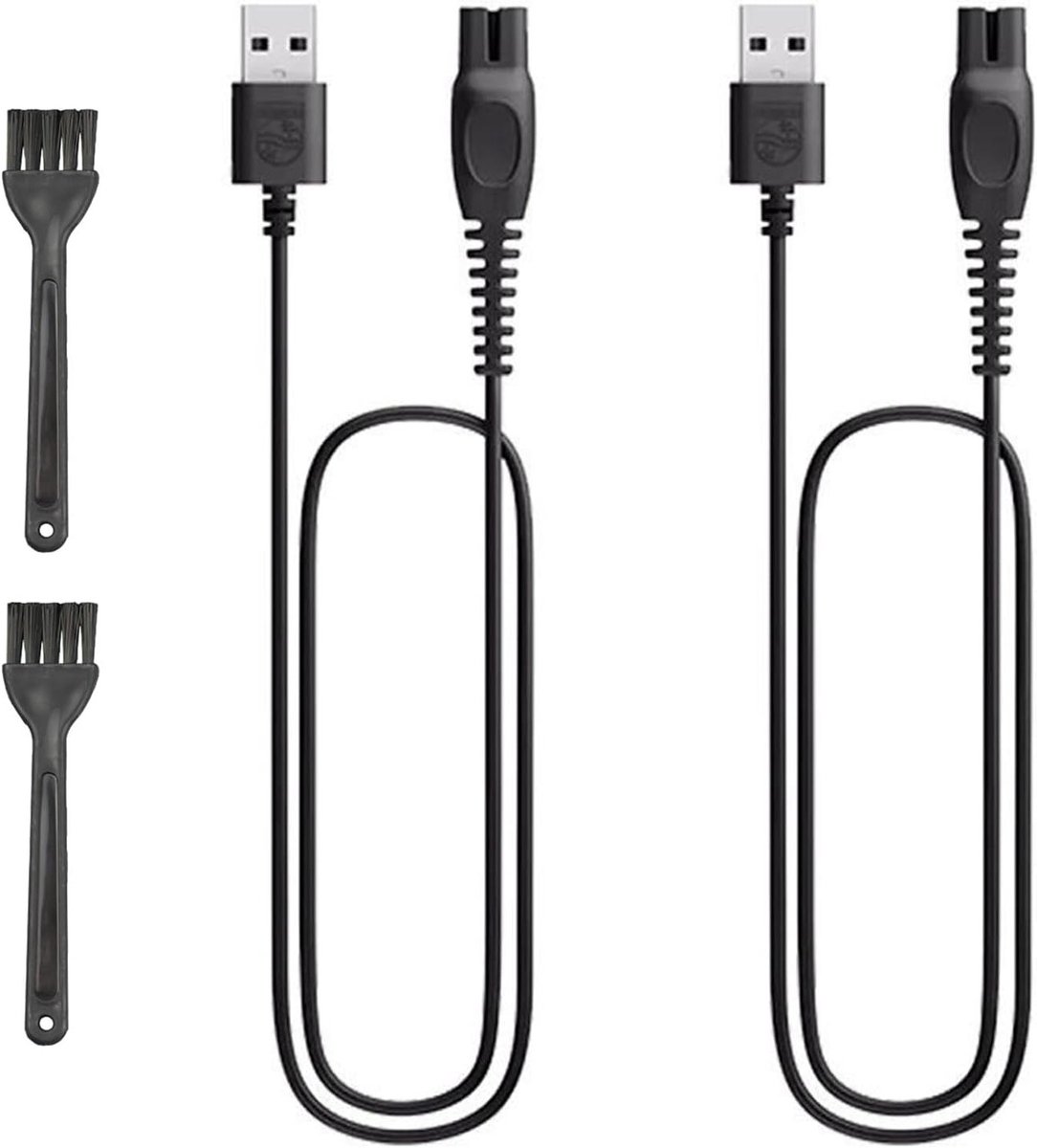 Oplaadkabel 5V voor Norelco One Blade en Scheerapparaten met 2 Reinigingsborstels - Geschikt voor QP2720, QP2734, QP2824, QP4530, QP4631, MG7910, MG5910, MG9510, MG9520