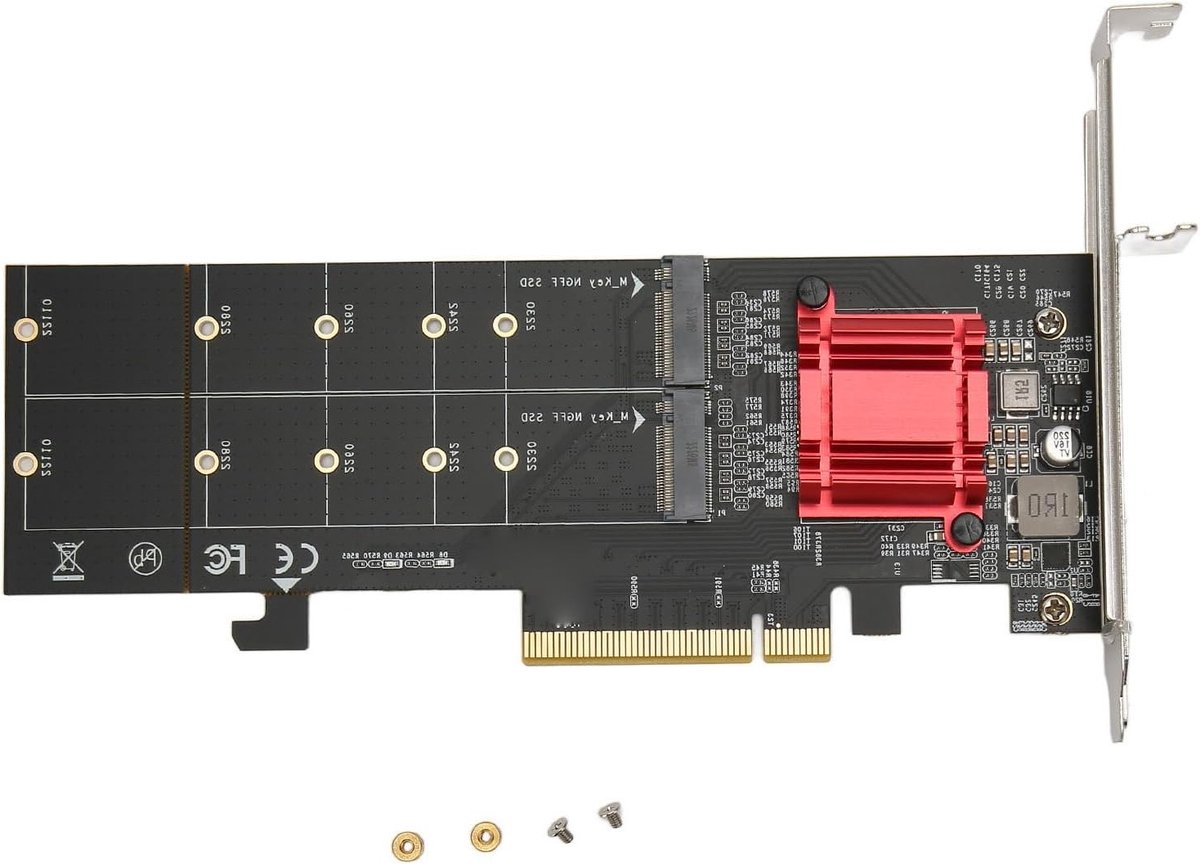 Hoge snelheid PCIe NVMe Adapterkaart voor M.2 SSD's met ASM2812 Chipset en Bifurcatie Ondersteuning 2230 2242 2260 2280 22110