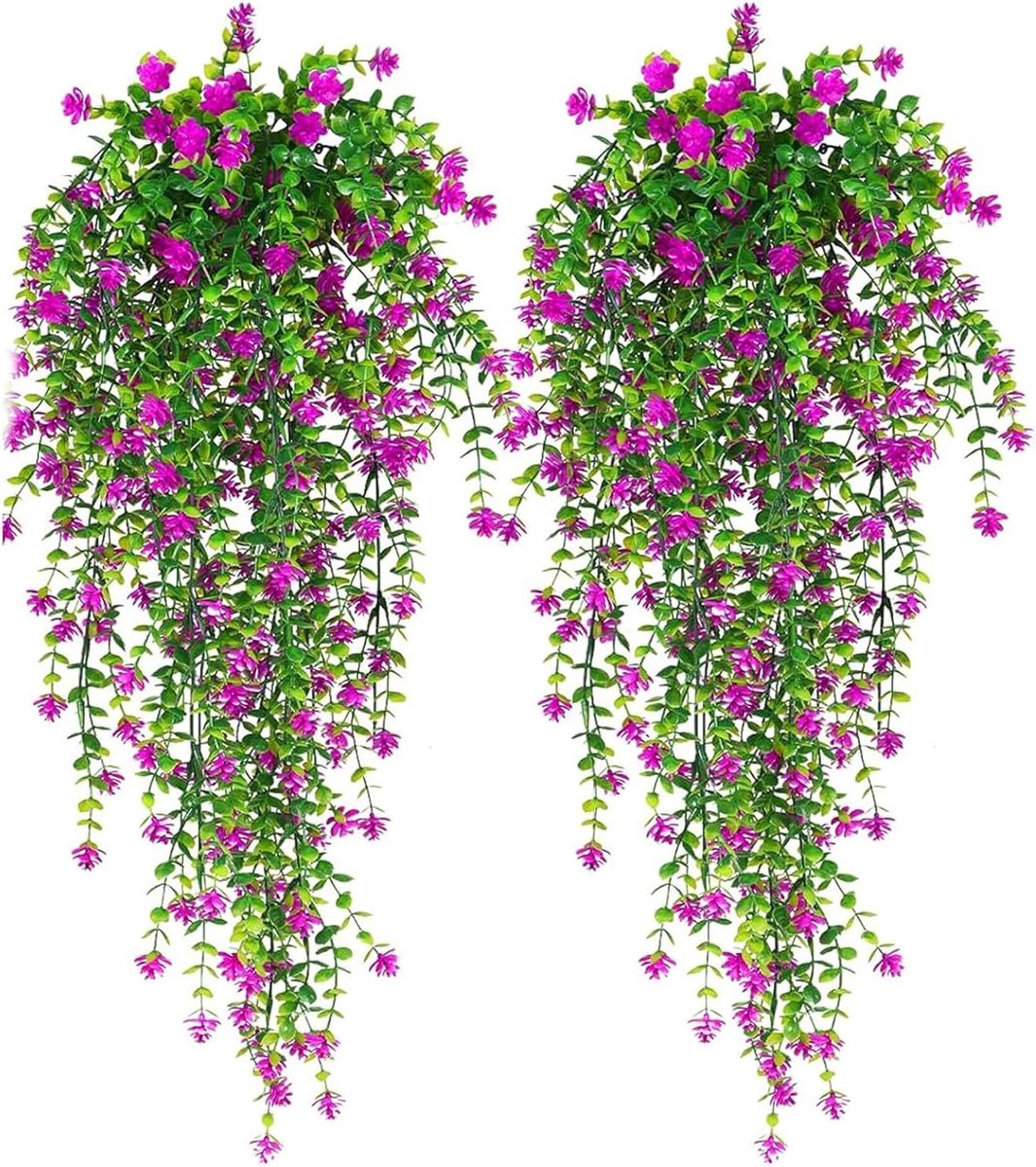 Set van 2 Kunstmatige Hangplanten voor Wanddecoratie, Kunstbloemen, Decoratieve Pendants i