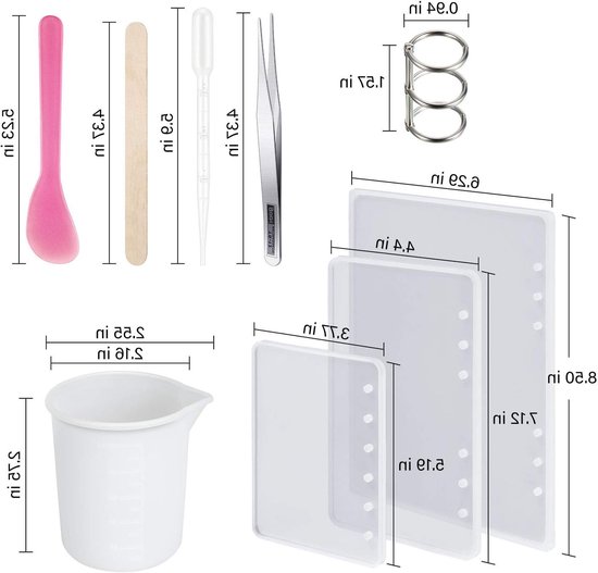 26 Piece Notebook Mold Set - Silicone Cover Mould voor A5 A6 A7 - DIY Epoxy Resin Notebook Moulds - Inclusief Ringbinder voor Creatieve Projecten van Merkloos	 — afbeelding 5