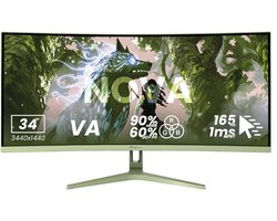 Arozzi Nova 34" Gaming Monitor - Curved - UWQHD VA - 165Hz - Bosgroen