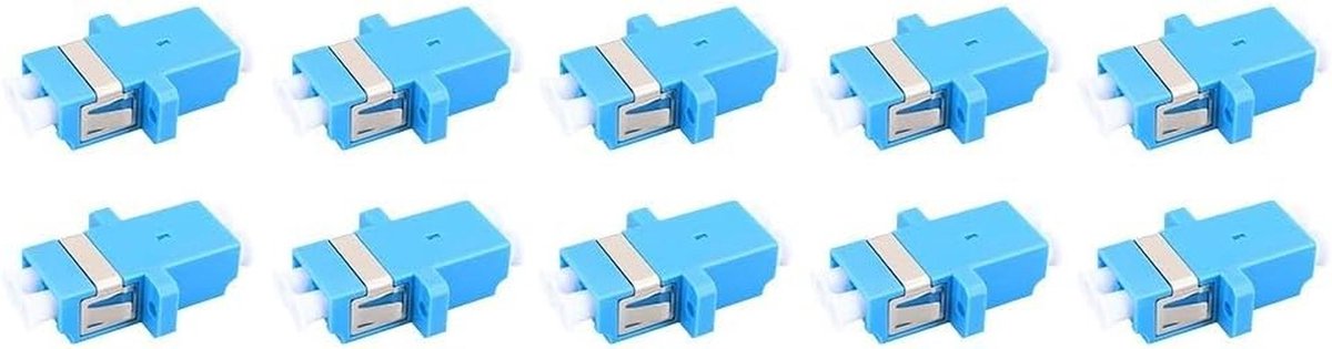 Vezel Optische Koppelingen - LC Adapters - Netwerk Verbindingen - 10 Stuks Set - Compact Ontwerp - Blauw