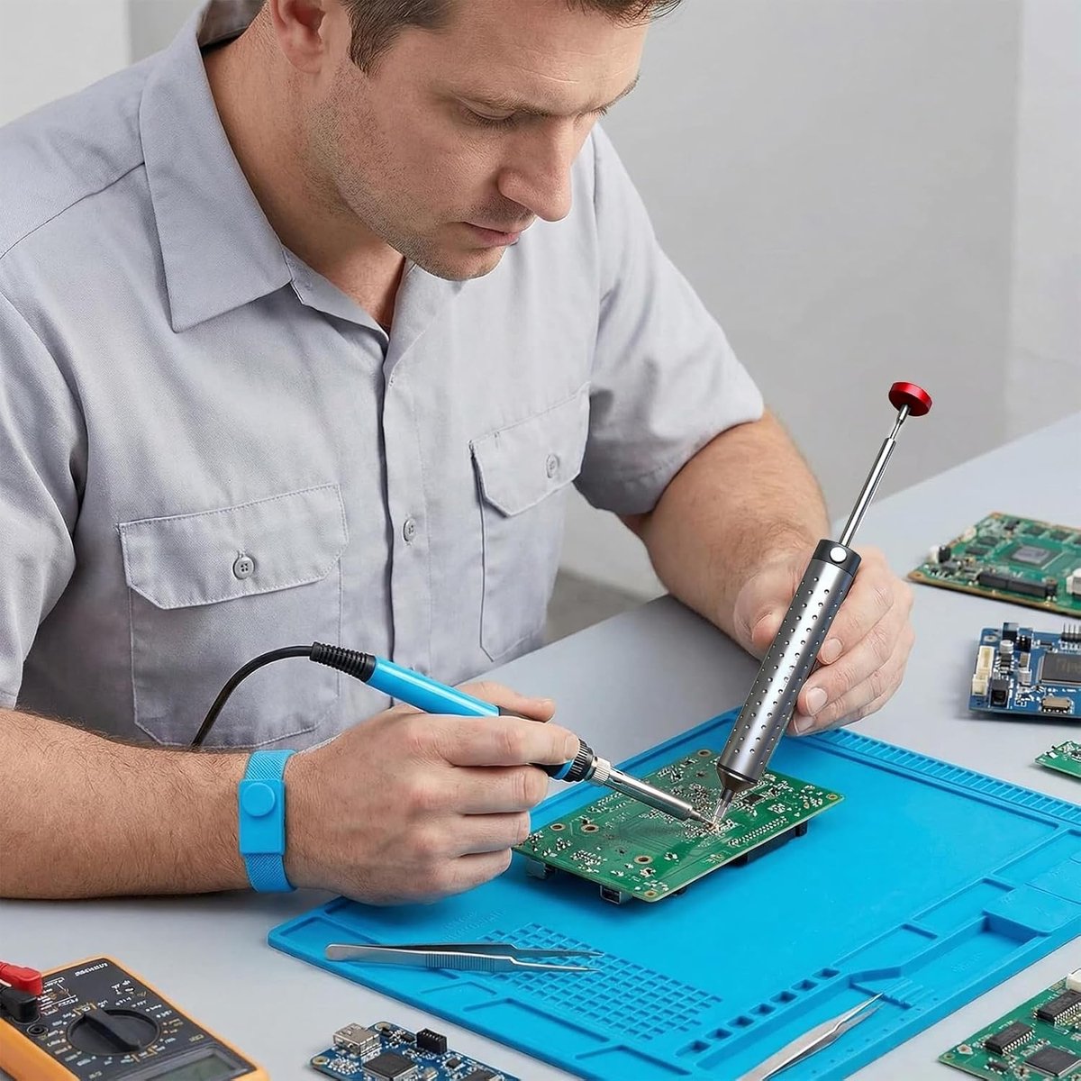 Elektrische Desoldeer Pomp - Soldeer Verwijderaar - Precisie Reparatie - Hittebestendig Mondstuk - 0.04 MPa Zuigkracht