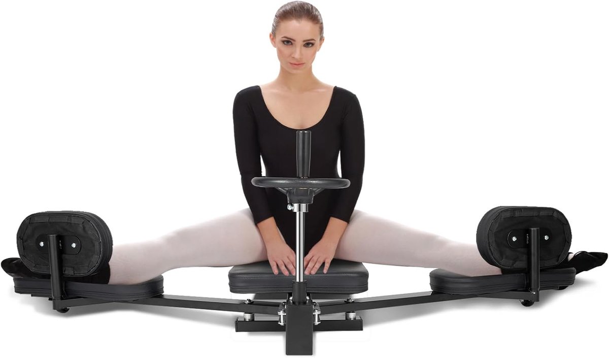 Beenspreider - Spagattrainer - Ballet Yoga Fitness - 180° Spreidhoek - 1.6 Meter Uitgevouwen - Zwart