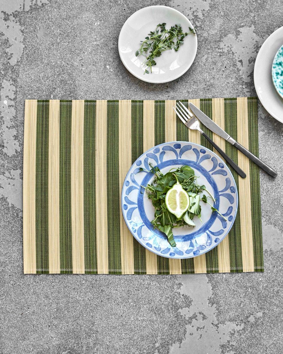 House Doctor Placemat Rayas groen - 4 stuks