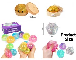 Happy Trendz® | De ultieme squishy combo – 3 viral fidget toys in 1 setje! Taba - Squishy - Hondenpoot Kattenpoot Sugar Glitter - Dumpling Bun Squishy - Hit Tiktok - Sugar ball need - super viral package Fidget Release