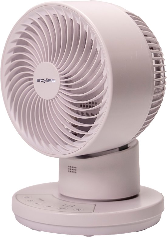 3D Tafelventilator STYLIES Tari – Stil 30 dB, 6 Snelheden, Timer, Afstandsbediening, Compact Wit