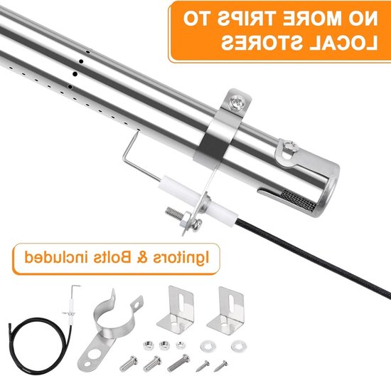 Dailygoods- Brandervervanging Universeel - Roestvrijstalen Brander - 4 Stuks - Verstelbaar van 31-44 cm - Inclusief Hardware - Geschikt voor Gasgrills - Gasbrander van Dailygoods — afbeelding 3