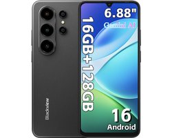 Blackview WAVE 10C Smartphone - Telefoon Dubbele Sim 4G - 6,88" HD+ IPS - 16GB(4+12) RAM - 128GB ROM - 5000 mAh - Android 16 - GPS - Zwart