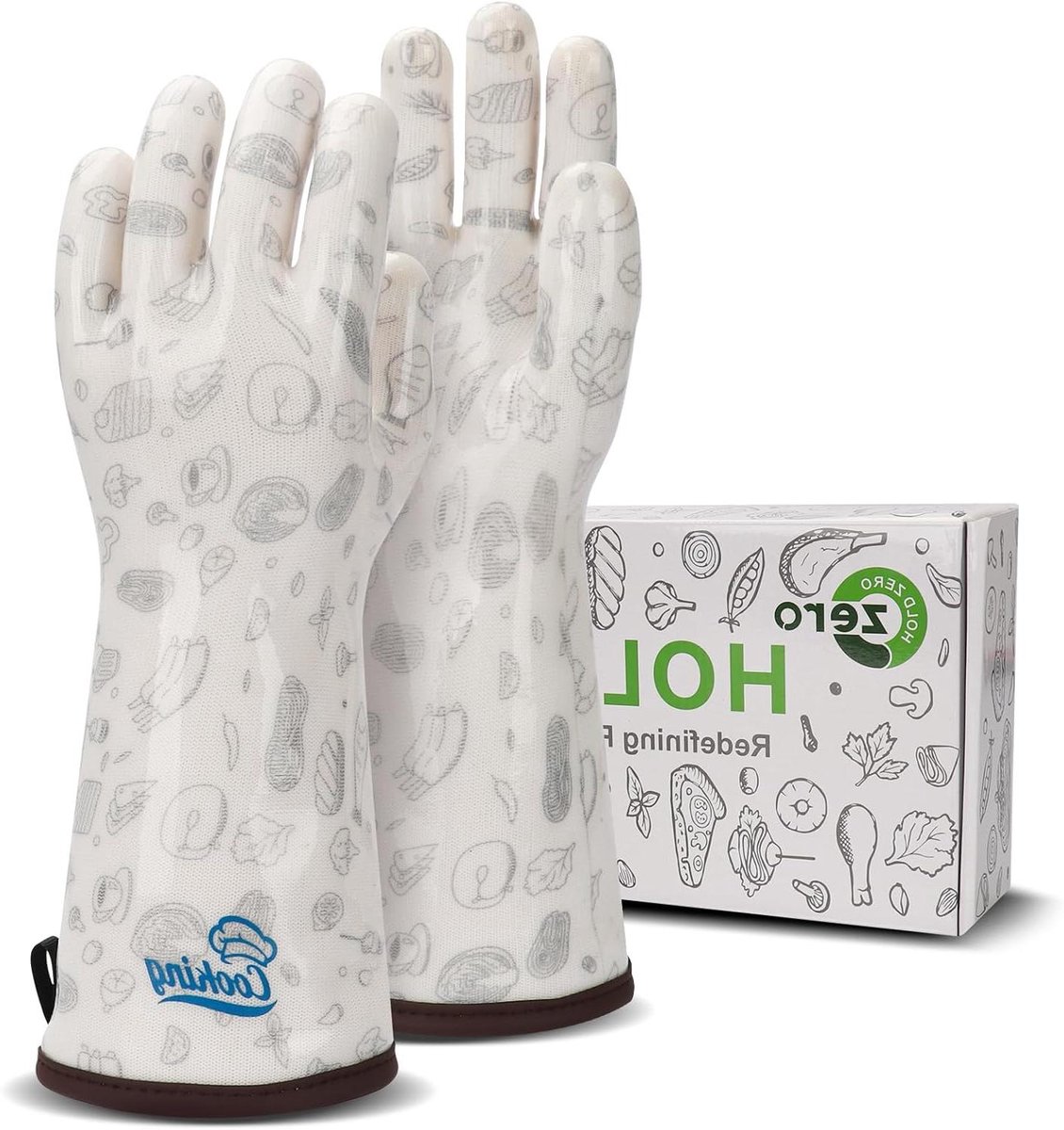 Ovenwanten met vingers - Hittebestendige handschoenen - Veilig koken - Waterdicht en extra lang - 33 x 9.9 cm