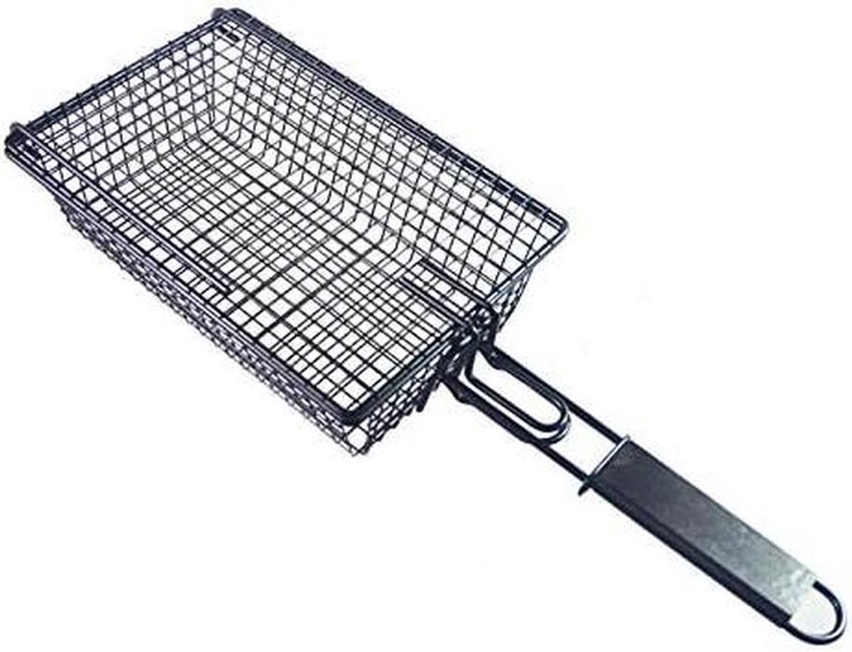 Visgrill mand - Grillaccessoire - Groente grillen - Eenvoudig omklappen - 872 gram - Zilverkleurig
