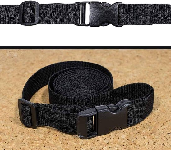 Singelband Gesp Kit - Webbing Clips Set - Tassen Riemen Maken - UV Waterbestendig - 50 Yards - Zwart — afbeelding 4