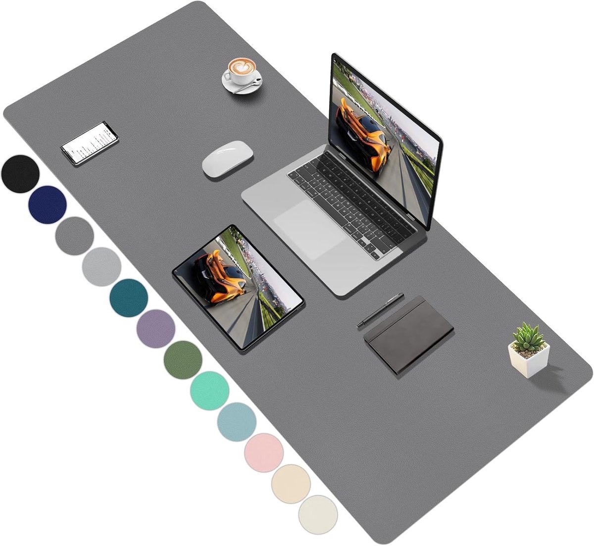 Bureau Onderlegger Donkergrijs 120x60 cm - Ideaal voor Thuiswerk, Bescherming en Stijl
