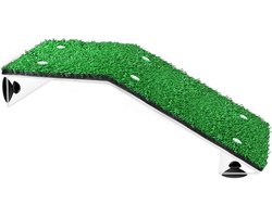 Zonneplatform Schildpad - Rustplek Reptielen - Aquarium Terrarium - Zelfnivellerend Gevlochten - 22x7 cm - Groen