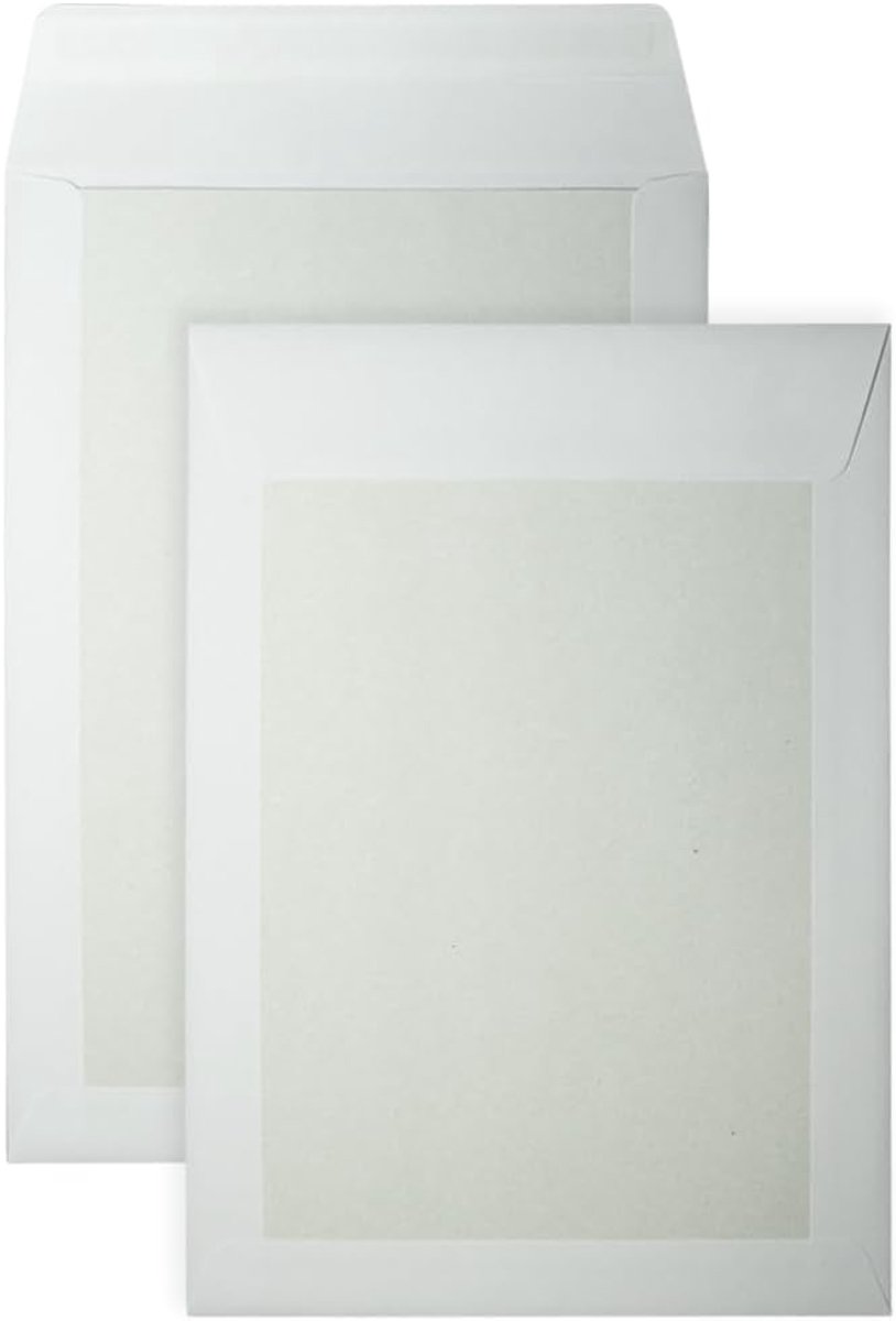 Bordrug Enveloppen - Zakelijke Enveloppen - Documenten Versturen - Stevige Harde Rug - EA4 220x312mm - Wit