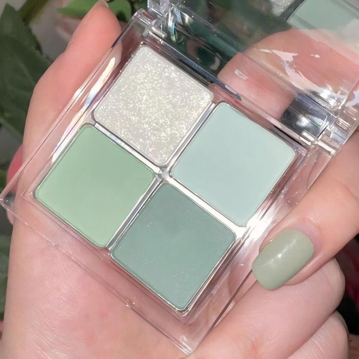 Oogschaduw Palet - Matte Glanzende Kleuren - Dagelijkse Make-up - Hoog Gepigmenteerd - 10 x 10 x 2 cm - Groen