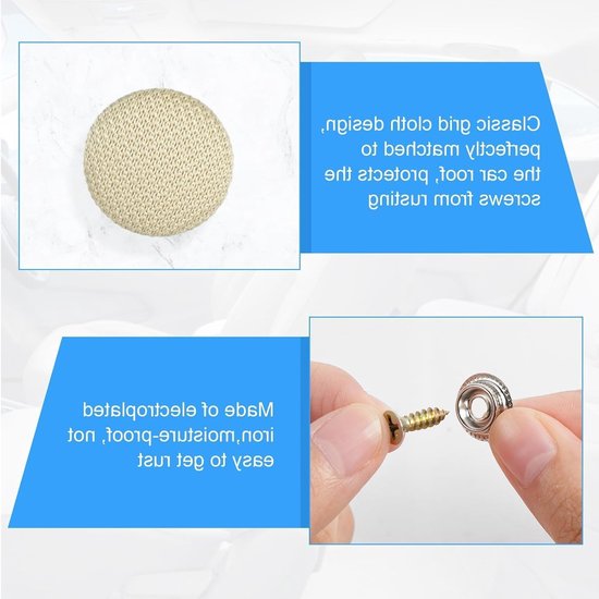 Dakbekleding Reparatieset - Hemelbekleding Reparatie - Auto Interieur Herstellen - Universeel Toepasbaar - 72 Stuks - Beige — afbeelding 2