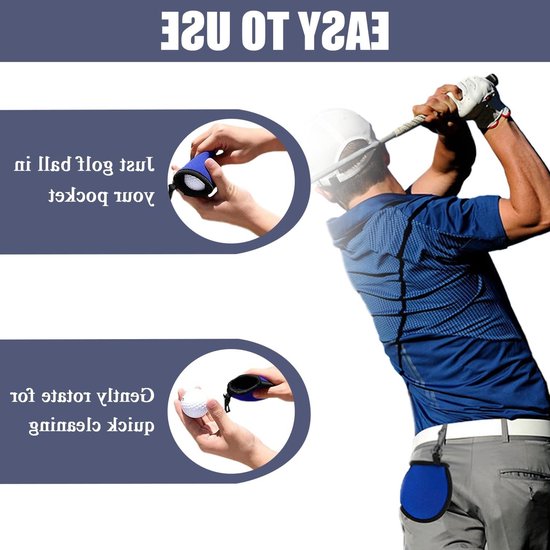 Compacte Golfbal Reinigingszak - 4 Stuks Waterdichte Golfbal Schoonmaakzak met Clips en Dubbele Laag, Ideaal voor Golfaccessoires en Onderhoud van Merkloos — afbeelding 4