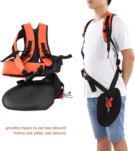 Verstelbare Dubbele Schouderband voor Bosmaaiers en Grasmaaiers, Y-Vormige Nylon Strap voor Comfort en Ondersteuning — afbeelding 3