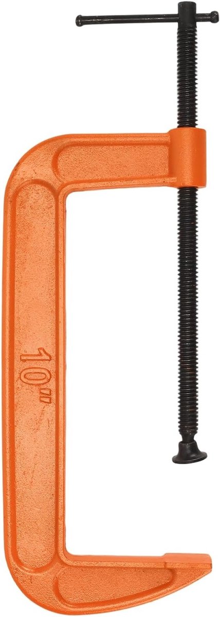 Grote C-klem van 10 inch met een opening van 265 mm voor houtbewerking, lassen en constructie, gemaakt van gietijzer
