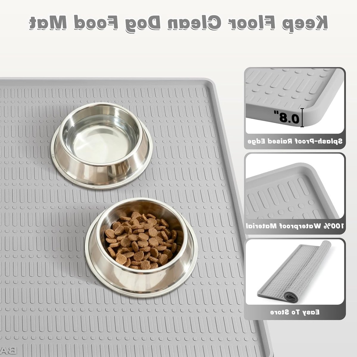 Extra grote waterdichte hondenvoer mat van silicone met verhoogde rand, antislip en vloerbescherming, ideaal voor huisdieren en gemakkelijk schoon te maken