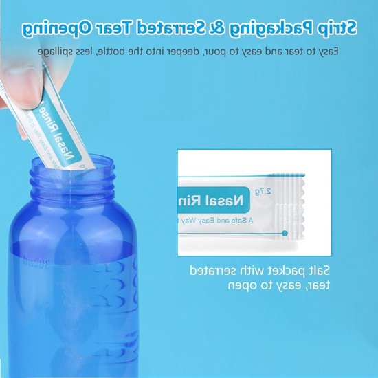 240 x 2.7 g Neusspoelzakjes voor Neusreiniging, Zout voor Neusspoeling, Neti Pot en Sinusverzorging — afbeelding 3