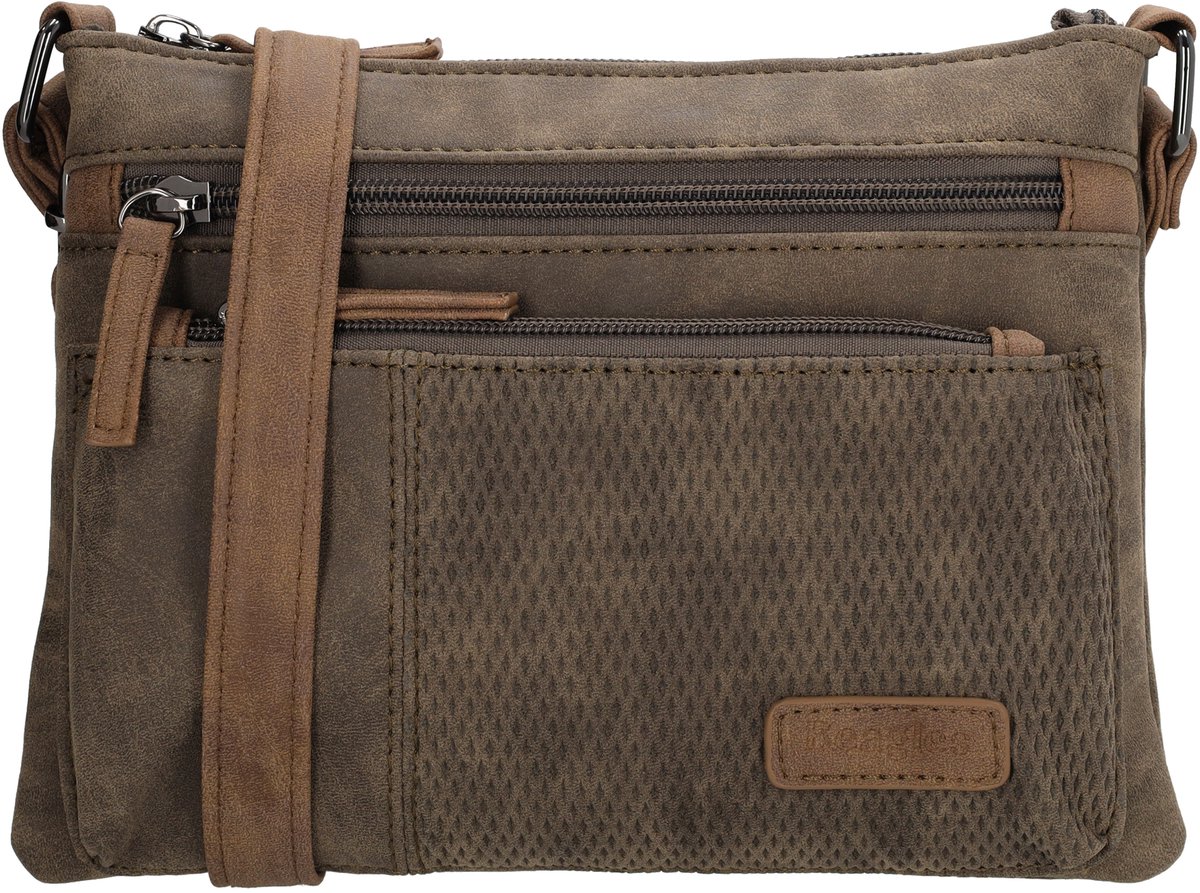 Beagles Brunete Crossbody Schoudertas Handige ritsvakjes - Donkertaupe