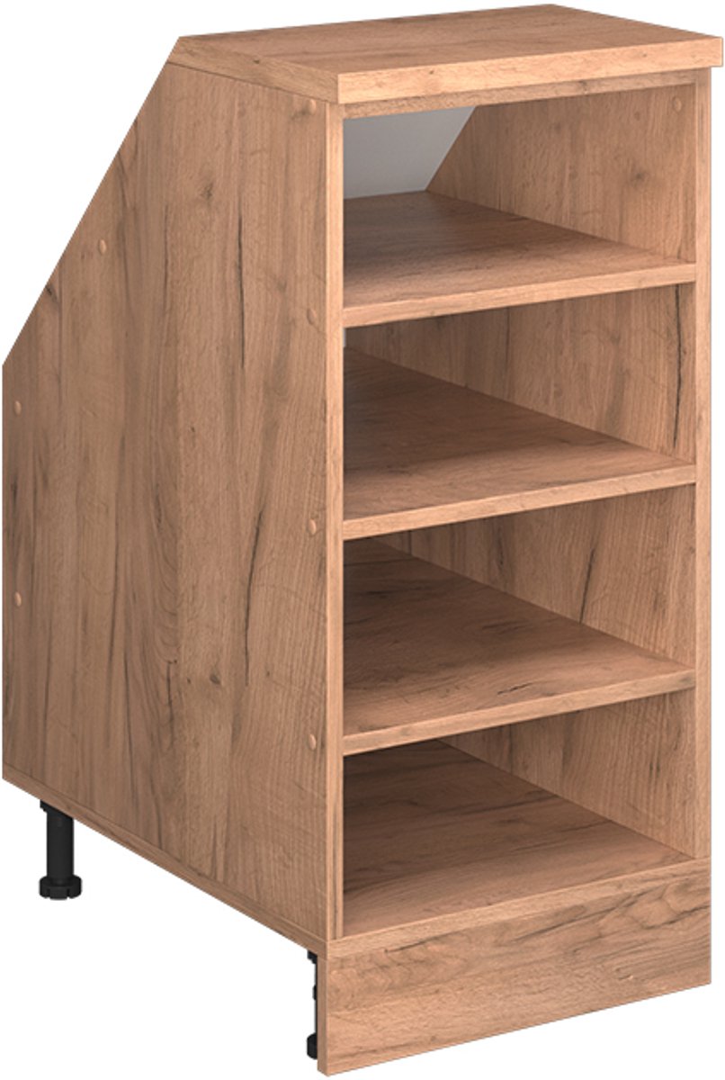 Vicco R-Line Keukenkast voor schuine wand – 40 cm met 4 compartimenten, kastromp 60 cm diepte Krachtige eik goud Goudkleurig Eiken/Goudkleurig Eiken