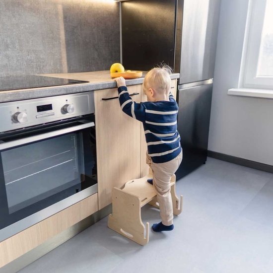 Kitchen Tower kinderstoel - combo set - naturel van Merkloos — afbeelding 3