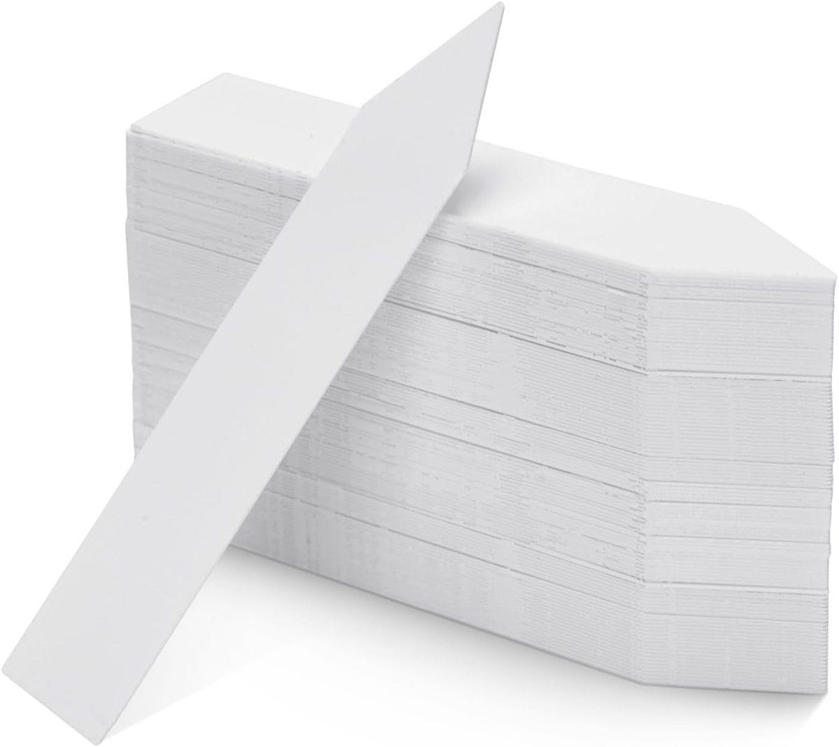 Set van 100 Witte Plastic Plant Labels en Markers, 10x2cm, Waterdicht en Herbruikbaar voor Kruiden, Zaden en Bloemen