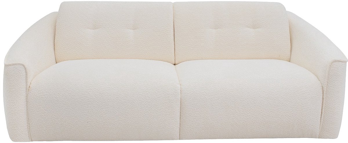 Vente-unique Driezitsbank express in wit boucléstof - Slaapbreedte 140 cm - Matras 13 cm traagschuim ASUFA