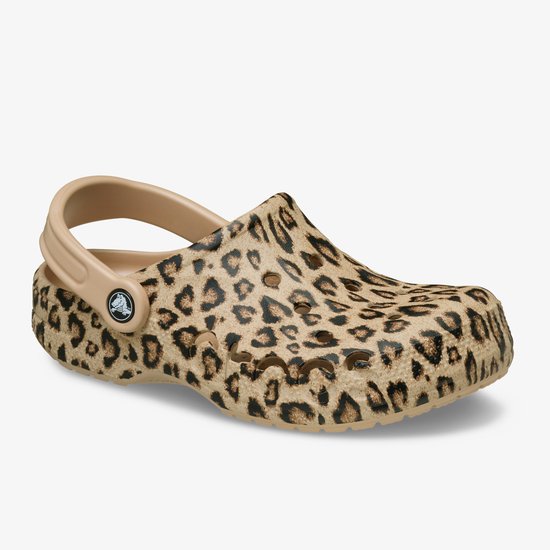 rocs Baya Graphic Clog sabots pour femmes avec imprimé léopard - Or - Taille 38 - Sabots