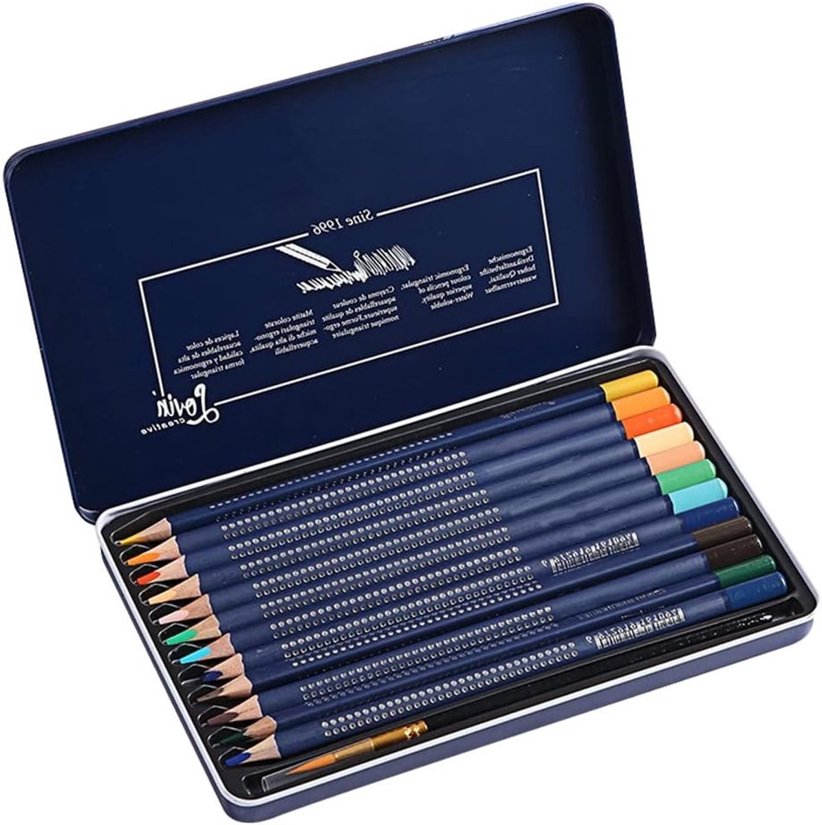 Professionele set van 36 waterverf kleurpotloden voor volwassenen en kunstenaars, ideaal voor kleuren, mengen en aquarellen