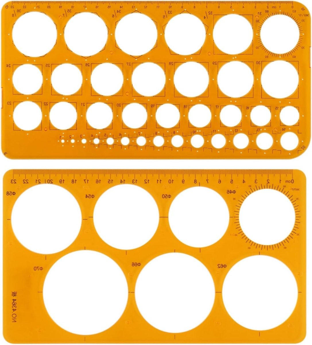 2 Stuks Cirkel Sjablonen met 36 Circles en 7 Circles - Transparante Ruler voor Schilderen en Quilling Hulpstukken