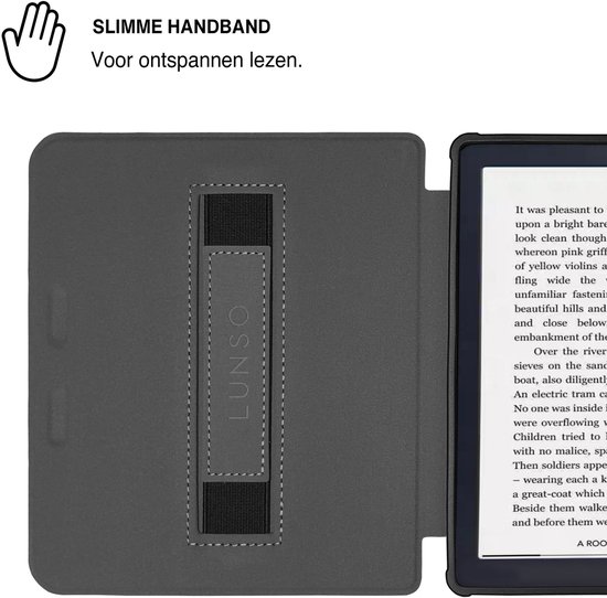 Lunso Geschikt voor Kobo Libra Colour hoes (7 inch) - Vegan Saffiano Leren sleepcover - Urban Park van Merkloos — afbeelding 3
