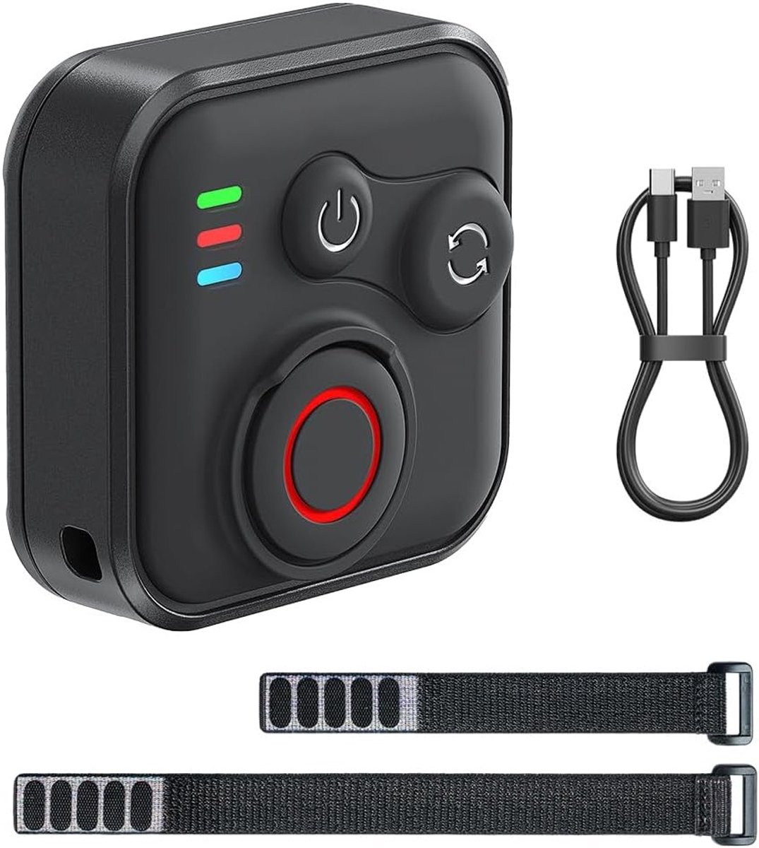 Draadloze Bluetooth Afstandsbediening voor Actiecamera's met 50m Bereik, Slimme Remote met Polsband en USB Oplaadkabel voor iOS en Android