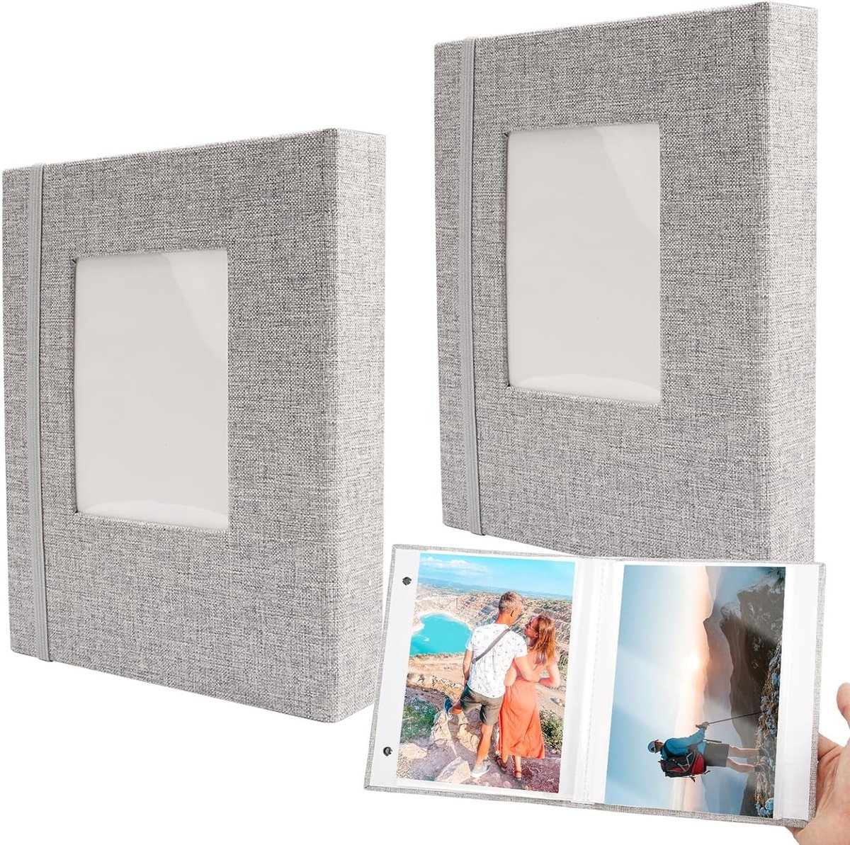 Mini Fotoalbum met Linnen Cover - 52 Foto's, 26 Pagina's - Perfect voor Familie, Bruiloften en Vakanties