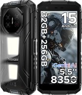 DOOGEE Fire 3 Max-Robuuste Smartphone-Android 15-32GB RAM + 256GB ROM-8350 mAh-1200LM kampeerlamp-outdoor smartphone-5,5 inch IPS HD+ scherm -48 MP + 8 MP camera-Gemini AI-Widevine L1-IP68 water- en stofbestendig - GPS-vingerafdrukherkenning-NFC- OTG