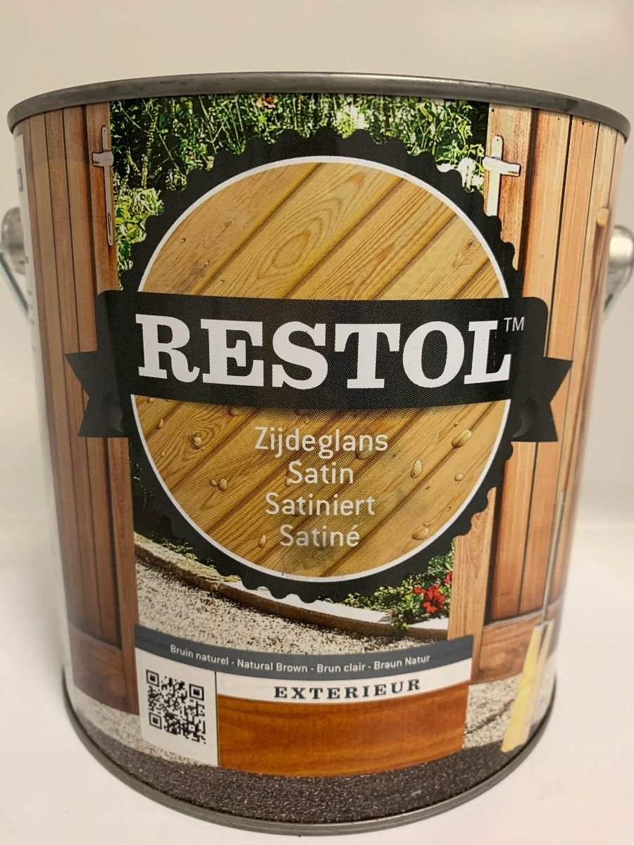 Restol Houtolie Zijdeglans 2,5L Bruin Naturel