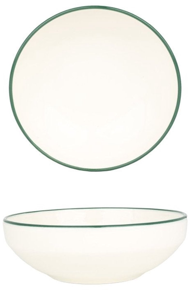 Rinart Serveerschaal - Green Edge - Porselein - 10 cm (100cc) - set van 2