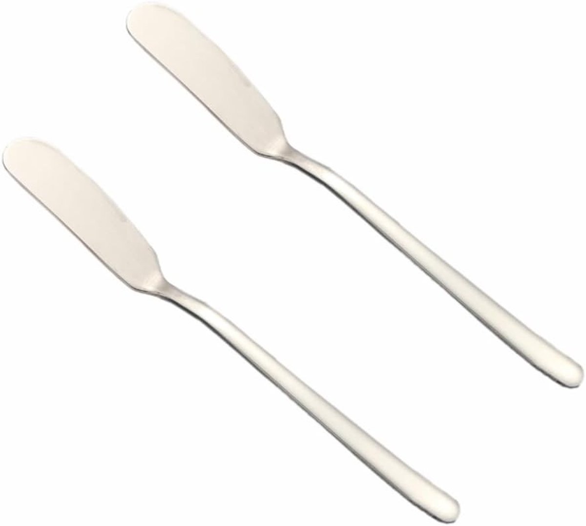 Set van 4 RVS Botermessen met Lange Handgreep - Perfect voor Kaas, Brood en Taarten