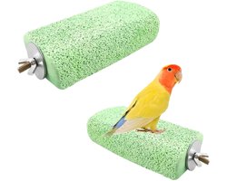 2 stuks - Vogel Speelgoed - Papegaai Speelgoed - Vogel Speeltjes - Zitstokken Vogels - Vogelkooi Decoratie - Vogelkooi Accessoires - peelgoed voor huisdieren - voor kleine papegaaien, langstaartpapegaaien en kaketoes - 12.3 cm - groen