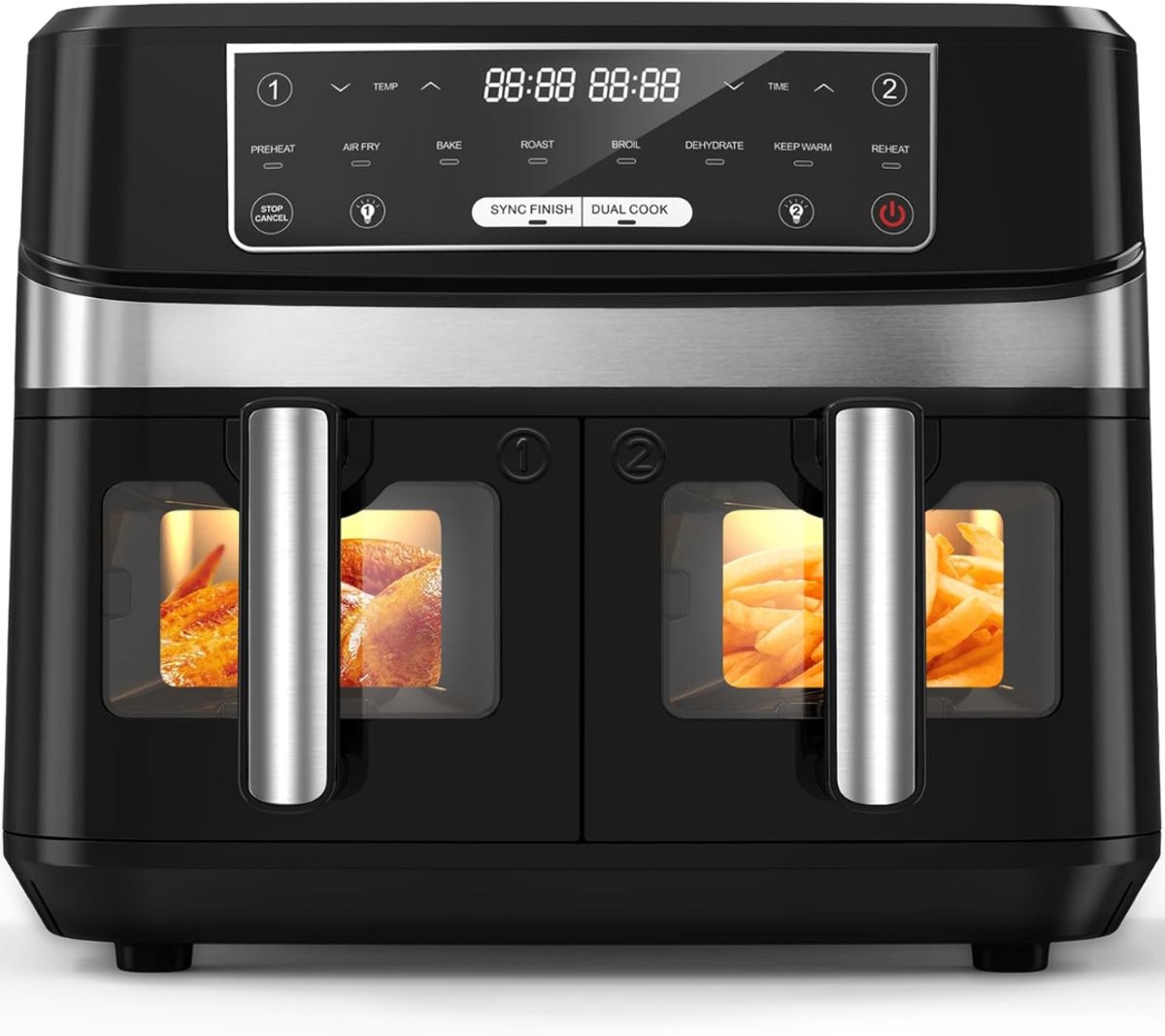 MRKK® Airfryer XXL - Dubbele Mand Airfryer